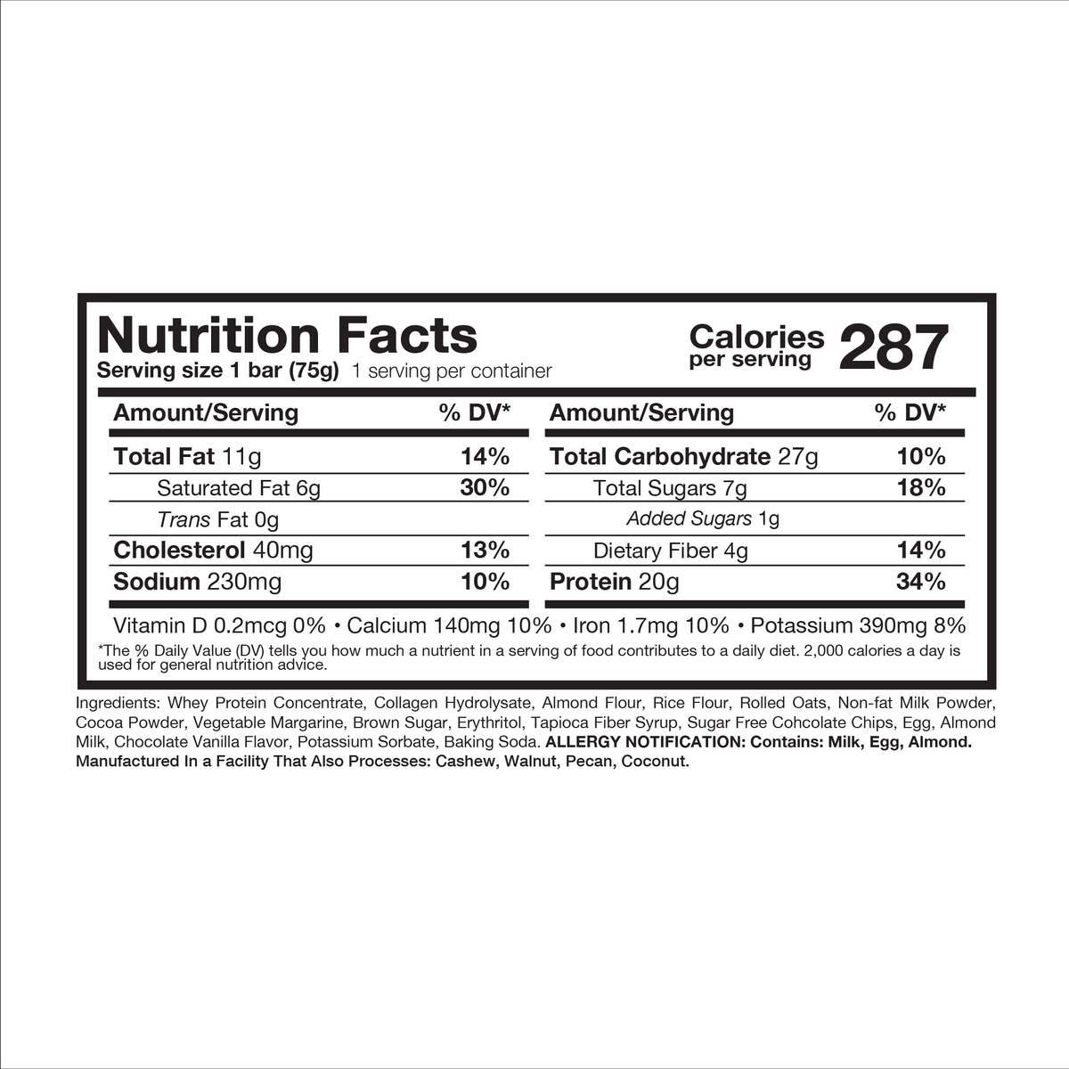 Crumbly Protein Bar Double Chocolate Metabolic Nutrition