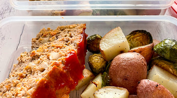 Turkey Meatloaf, Potatoes and Brussels