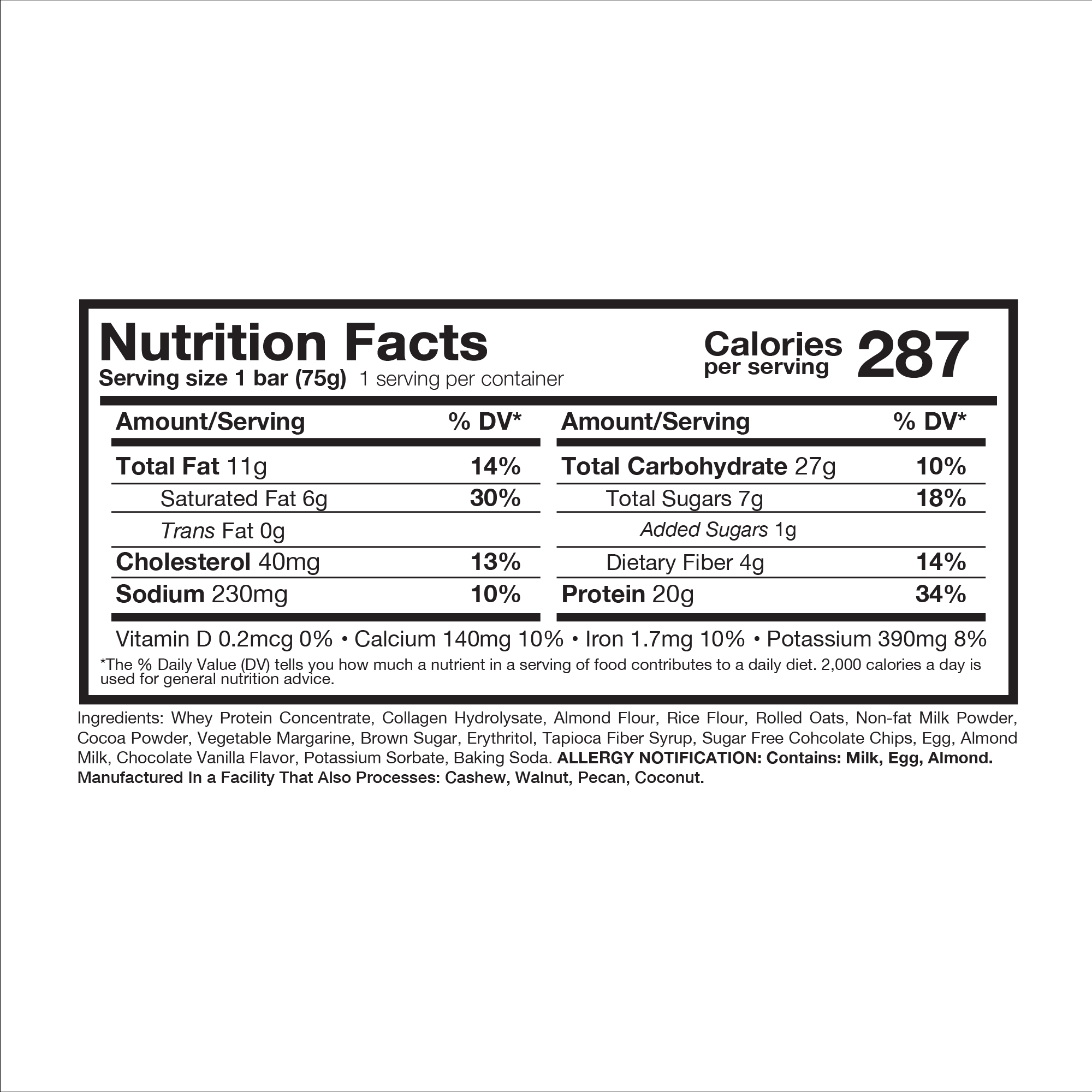 Crumbly Protein Bar Box of 12 - Double Chocolate