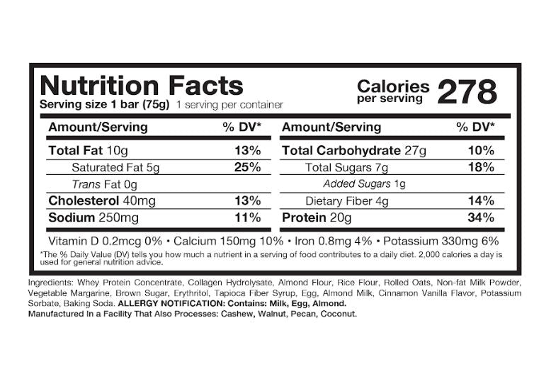 Crumbly Protein Bar Box of 12 - Snickerdoodle